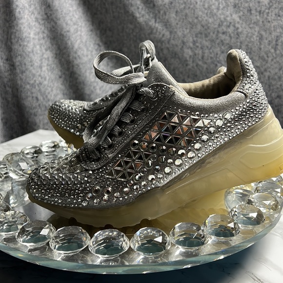 STEVEN MADDEN RHINESTONE WEDGE SNEAKERS - Picture 6 of 6